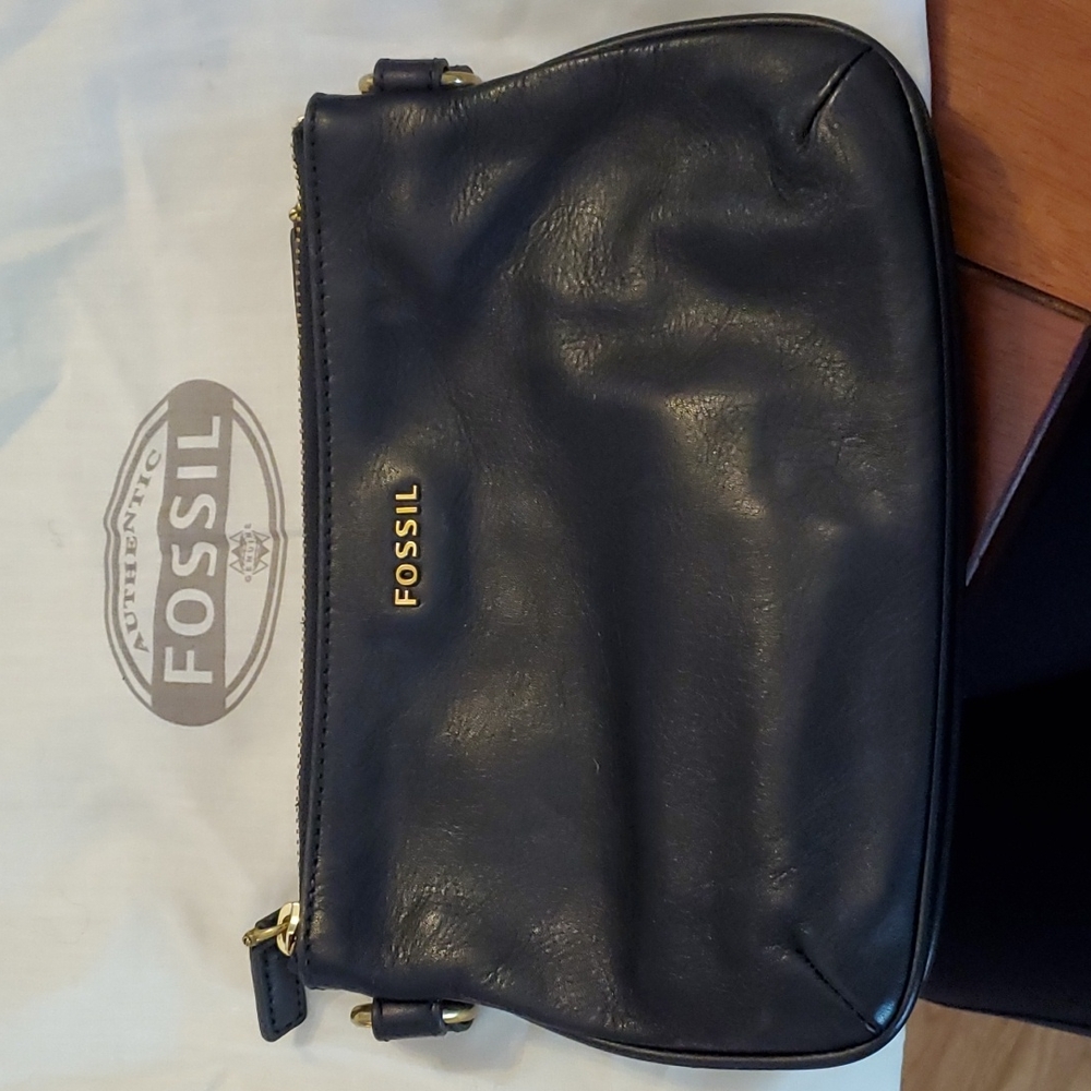Fossil leather purse clutch